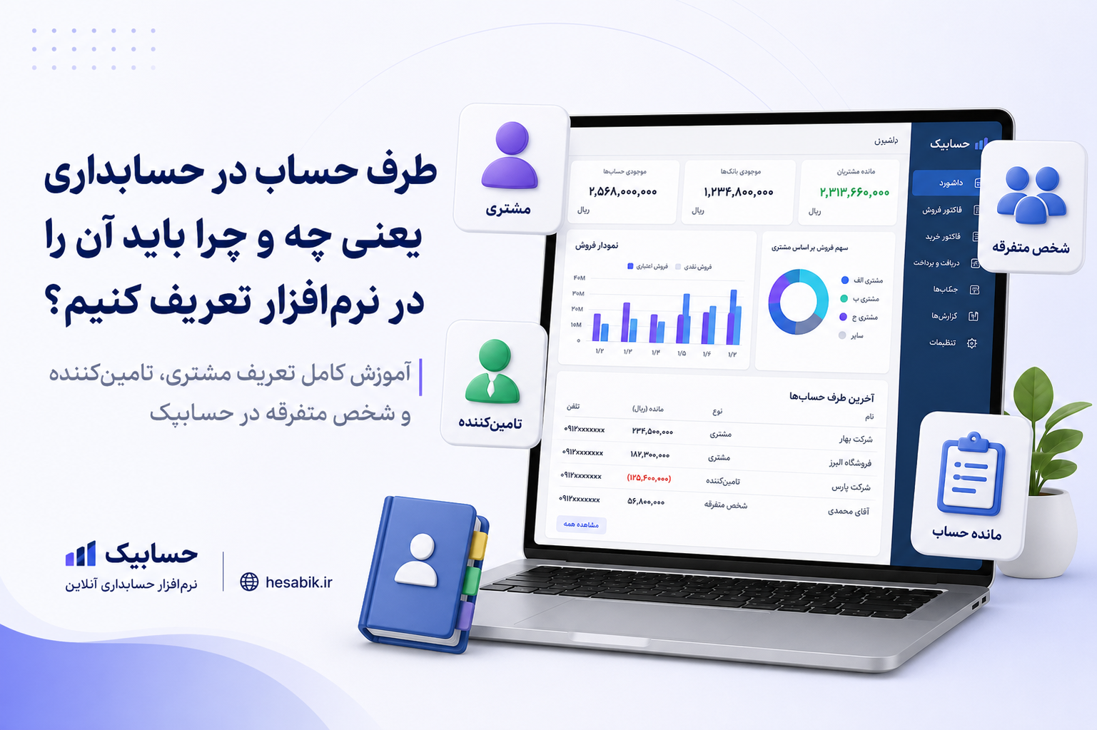 آموزش تعریف طرف حساب در نرم افزار حسابداری حسابیک
